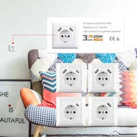 Allemagne Pologne Personnalisé 16A Norme européenne IP44 2 ports USB-C Prise murale avec chargeur USB intelligent