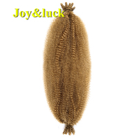 Vente en gros d'usine, extensions de cheveux en crochet de 18 pouces, ombré or clair, afro crépu synthétique, dreadlocks pliées