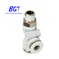 Raccord pneumatique en laiton nickelé, connecteur en T latéral pour tube d'air, filetage mâle 1/4 BSPT, diamètre extérieur 8 mm, pour PU, PA, Nylon