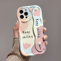 Coque de luxe pour iPhone 16 Pro Max Housse de protection en TPU antichoc avec design de dessin animé et poignée de téléphone