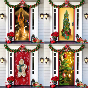 Incubo prima di natale decorazioni all'aperto di natale copertura della porta decorativa appesa tenda atmosfera festa - Product Image 2
