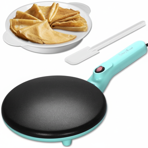 Macchina Elettrica per Crepes da 8 Pollici con Manico Aqua, Superficie Antiaderente per Cottura Istantanea di Pancake e Crepes - Product Image 2