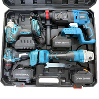 Meilleures Ventes : Ensemble d'Outils Multifonctionnel 21V à Batterie Lithium Quatre Pièces – Perceuse, Marteau Perforateur, Meuleuse d'Angle et Clé à Chocs Électriques