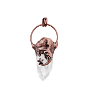 Colgante de Piedra Natural <span class=keywords><strong>en</strong></span> Bruto con Forma de Luna y Estrella, Envuelto <span class=keywords><strong>en</strong></span> Cobre Antiguo, Cristal Natural, Estilo Bohemio, Espiritual, Regalo de Joyería - Product Image 2