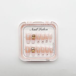 12 pièces/boîte – Faux ongles à couverture complète en ABS, finition mate dégradée, style chinois, œil de chat, courts, de haute qualité - Product Image 4