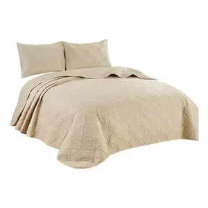 Couvre-lit matelassé Pinsonic en coton à motif géométrique, style classique, ensemble de literie pour la maison, taille complète/queen - Product Image 1