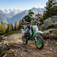 Moto tout-terrain semi-automatique pour enfants de 500 W, mini moto de cross pour jeunes, moto de course pour enfants