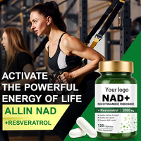 Capsules de complément alimentaire OEM anti-âge et antioxydant à base de NAD et de vitamines pour l'énergie cellulaire et le soutien musculaire, 60 capsules par flacon, marque privée OEM
