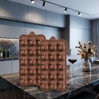 Mini kersen-vormige siliconen malletjes, 2 stuks, BPA-vrij, food grade, 15 holtes, ovenbestendig voor chocolade, snoep, gummy, gelei, fruit snacks