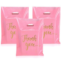 Sacs de courses en plastique bleu ciel avec poignées 250g 500g, sacs découpés pour vêtements, cosmétiques, épicerie, usage professionnel pour petites entreprises