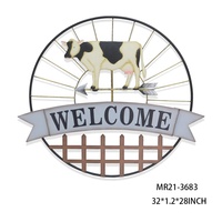 Décor de maison de ferme bon marché métal rondeur galvanisé bienvenue à des amis Art mural pour la maison