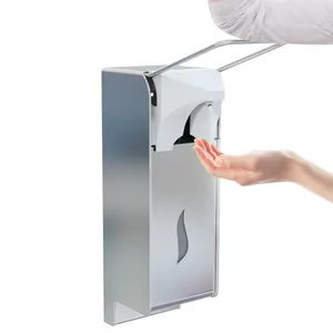 Distributeur de savon à main manuel à pression coudée Distributeur de savon à main liquide en acier inoxydable