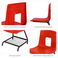 Chaise d'étude ergonomique moderne et écologique avec panier de rangement pour la maison, le bureau, l'école, la salle de classe et la salle de réunion