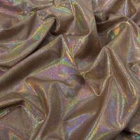 Tissu Spandex Holographique Mystique Extensible dans les 4 Sens avec Feuille d'Argent pour Maillots de Bain, Tenues de Performance, Jupes de Danse et Fêtes