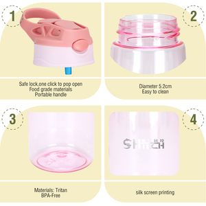 SilverJet <b>Kids</b> Plastic Water Bottle 480ml With Straw For School Outdoor Sport Use - Product Image 4