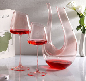 Calici Moderni in Cristallo Soffiato a Mano per <span class=keywords><strong>Vino</strong></span> <span class=keywords><strong>e</strong></span> Champagne, <span class=keywords><strong>Bicchieri</strong></span> Rosa <span class=keywords><strong>e</strong></span> Blu per Matrimoni, Feste <span class=keywords><strong>e</strong></span> Ristoranti - Product Image 2
