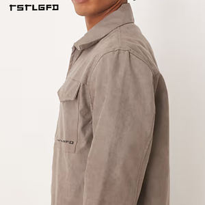 Chaqueta Utilitaria Personalizada para Hombre, Color Beige, Algodón Twill, Corte Regular, Cierre de Cremallera, Estilo Urbano, Chaquetas al por Mayor - Product Image 4