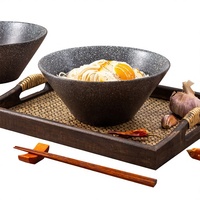 Bol à salade en céramique japonaise transfrontalier, Nouveau bol à ramen, Bol à nouilles instantanées pour la maison, Bol conique rétro, Bol à soupe, Personnalisable