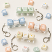 Custom Keyboard Key Keychain Color Keycaps Transparent Acrylic Base Metal Ring Wholesale Promotional Corporate Gift
