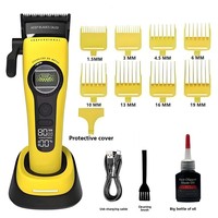 Alat Cukur Rambut Elektrik Profesional OEM 5-Kecepatan Motor Brushless Rotor Eksternal Pisau Keramik DLC Set Gunting Barber USB Type-C