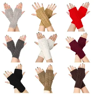 New Winter Women's Fingerless Gloves fingerless mitts Winter Long Women's Fingerless Gloves