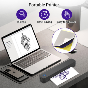 Mini stampante termica portatile ricaricabile per stencil Bluetooth A4 per compiti scolastici e tatuaggi in movimento-Stock - Product Image 4