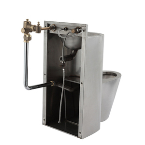 WC monobloc moderne en acier inoxydable à double chasse, personnalisé en gros par Top Factory, avec WC S-9111P(L/R/C) - Product Image 4