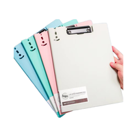 Carpeta de documentos de plástico esmerilado de PP A4 personalizada F1712 con bolsa de almacenamiento/soporte de acrílico con Clip de Metal duradero para archivar