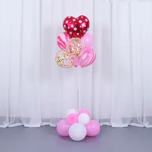 15Pcs Star Hart Folie Latex Ballon Road Toonaangevende Pijler Stand Ballonnen Set Voor Party Decoratie