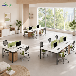 Moderno modulare aperto 4 posti posti posti lavoro da tavolo postazione di lavoro mobili da ufficio scrivanie per il lavoro del personale in ufficio - Product Image 1