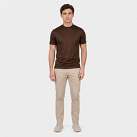 T-shirt Homme en Coton Mercerisé de Haute Qualité, Livraison Rapide, 200 Grammes, Séchage Rapide, Respirant, Manches Classiques, Style Business Décontracté