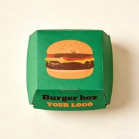 Boîtes à Hamburger en Carton de Qualité Alimentaire à l'Encre de Soja en Gros, Boîtes à Emporter pour Hamburgers, Boîtes d'Emballage pour Sandwichs et Fast-Food
