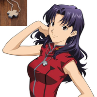 Collier en acier inoxydable avec pendentif croix Anime Katsuragi Misato pour femme, bijoux de cosplay, chaîne à perles, breloques, amulette