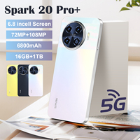 Smartphone Spark 20 Pro Idéal pour les Étudiants, Appareil Photo Selfie 72 Mpx, Android 14 et 5G 3G/4G