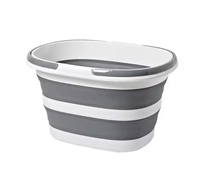 Seau pliable en plastique imperméable avec poignée, panier à linge sale, seau portable d'extérieur