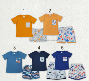 Conjunto de Camisa y Pantalones Cortos con Bordado de Perros para Bebés y Niños, Ropa de Verano a Rayas para Niños - Product Image 6