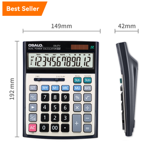 Calculadora electrónica de impuestos de oficina de escritorio de 12 dígitos, pantalla LCD con logotipo personalizado, hecha de plástico con energía solar, al mejor precio - Product Image 4