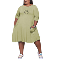 Vêtements pour femmes grandes tailles en gros, vêtements personnalisés avec logo imprimé, robes décontractées d'été, robe en mousseline de soie grande taille pour femmes