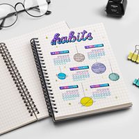 Buku Catatan Grid Tebal Premium Anti Air Sampul Keras Ukuran 5.7 X 8.2 Inch, Laris untuk Catatan Rapat Kantor