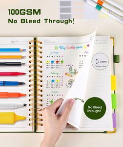 Green Large B5 Leather Hardcover Spiral Notebook 300 Page College Ruled <b>Journal</b> Removable Dividers Tabs 5 Subjects for College - Product Image 5