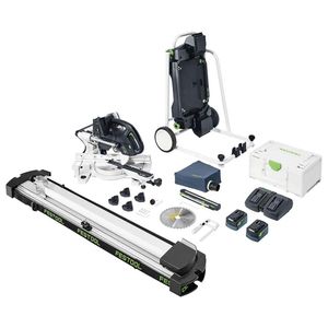 ALL AUTHENTIC FESTOOLS KSC 60 EB 5.0 I-Plus (578251) 18V 216mm 5.0Ah Cordless Slide Compound Mitre <b>Saw</b> Kit & Stand - Product Image 1