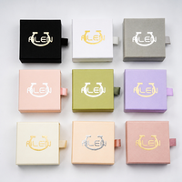 Boîte d'emballage pour bijoux en carton rigide écologique, logo personnalisé, boîte cadeau à tiroir coulissant avec ruban pour bijouterie