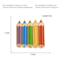 Coloré rêve crayons émail broche stylo épinglette Denim jean chemise sac dessin animé enfance bijoux cadeau pour fille amis enfants