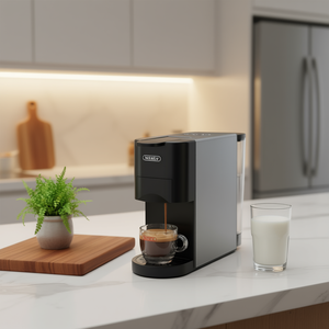 Machine à expresso HUBREW 1450W 19 bars, réservoir d'eau de 1L, commande tactile, semi-automatique, cafetière française, style italien - Product Image 2