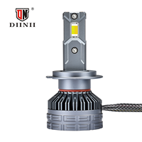 Faros LED H7 Diinii con Etiqueta Personalizada, 160W de Alta Potencia, Aleación de Aluminio, Tecnología S3, Bombillas H4, 3000K-7000K, 18000 Lúmenes, Chip de 6 Núcleos