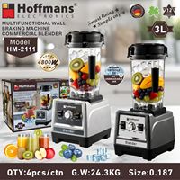 Pengolah Makanan High Power Hoffmans 4800W dengan Wadah 3L, Kontrol Mekanis, Penghancur Es Tugas Berat, Pemisah Dinding Sel