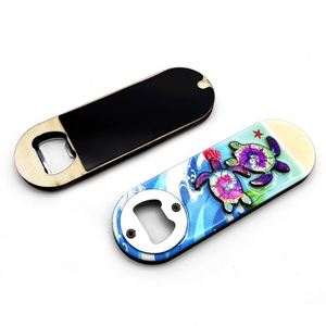 Ouvre-bouteille magnétique en bois personnalisé en forme de nourriture avec logo, ouvre-bouteille décoratif pour la maison avec design planche de surf et tortue marine - Product Image 3