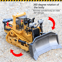 Venta caliente Kids Play Engineering Vehicle 2,4 Ghz 9CH Simulación One Key Demo RC Truck Control remoto Bulldozer
