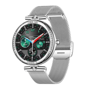 Montre connectée de suivi de la santé des femmes, capteur de tension artérielle, indice IP68, bracelet en acier inoxydable, charge magnétique, suivi du sommeil - Product Image 1