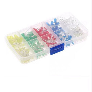 กล่องตัวอย่างหลอดไฟ LED ขนาด 3 มม. 5 มม. สีแดง เหลือง น้ำเงิน เขียว ขาว จำนวน 20 ชิ้นต่อสี แบบเจาะรู - Product Image 3